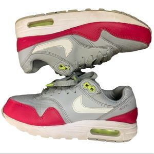 Nike Air Max 1 GS 807602 016 Wolf Grey Pink-Volt Youth US Size 4.5Y EUR 36.5
